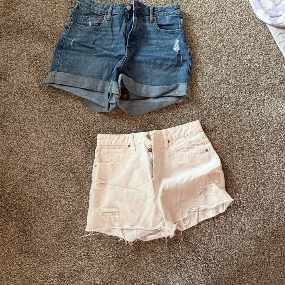 Wild Fable High Waist Blue and Cream Shorts
